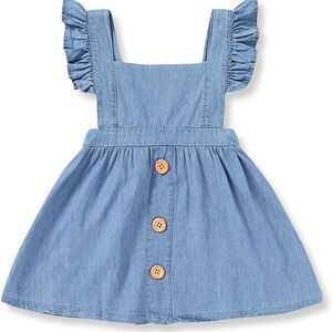 𝅺Beautiful Jean Ruffle Sleeve Dress